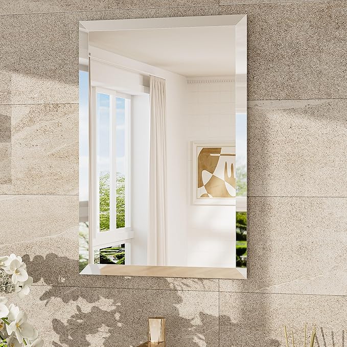 TokeShimi 16x24 Beveled Mirror Bathroom Rectangle, Bathroom Vanity Mirror by RefinedBathroomAccessories