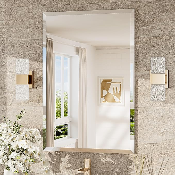 TokeShimi 24x36 Beveled Wall Mirror Decorative, Bathroom Vanity Mirrored by RefinedBathroomAccessories