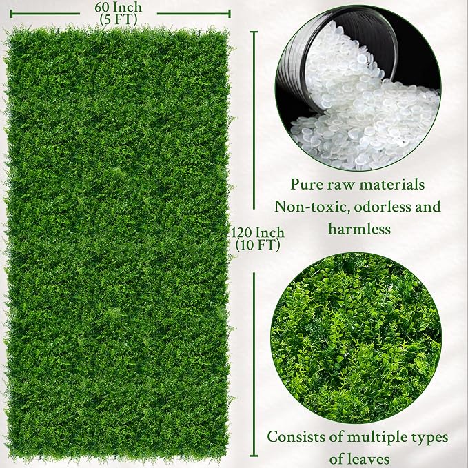 ODTORY Artificial Plants Hedge Wall Panels：60x120 Inch UV-Anti Greenery Boxwood - Image 2