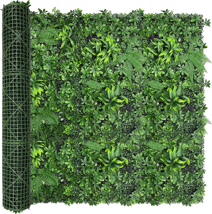 Artificial Green Boxwood Grass Wall Panels: 60"x120"（50SQFT） UV Protected Ivy by DOPGIB