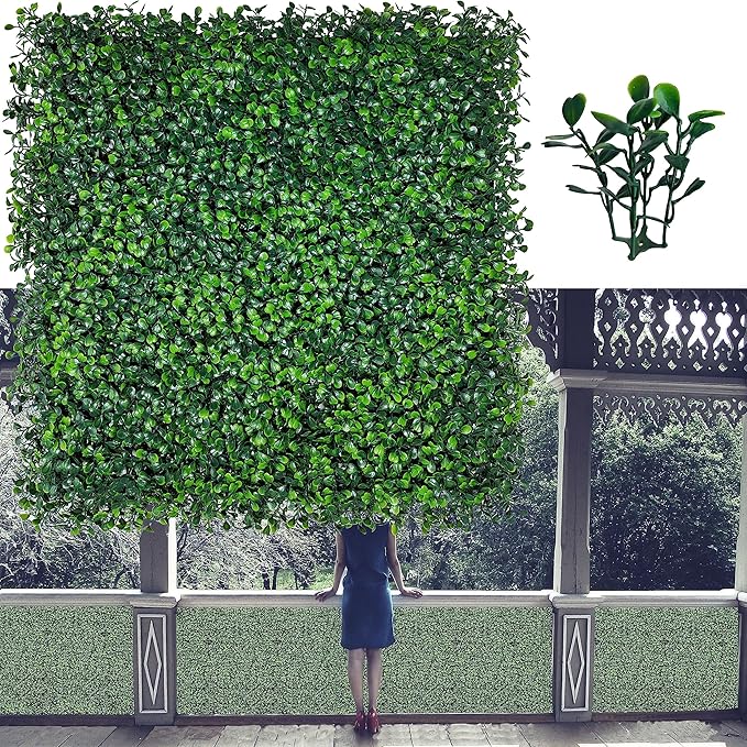 ODTORY Artificial Grass Wall Panels, 20X20 in 6P UV-Anti Greenery Boxwood Panels by ODTORYHOME